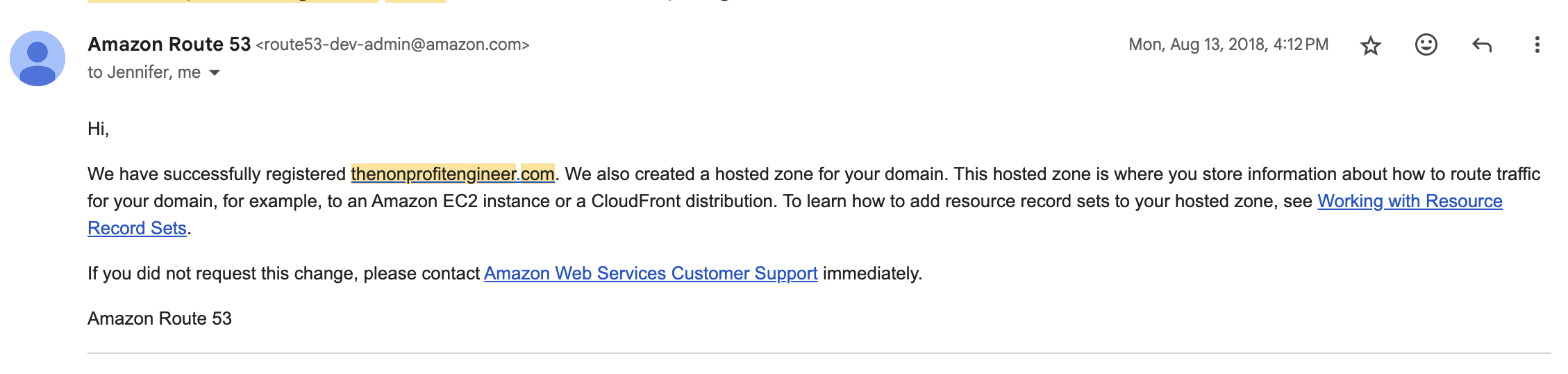 AWS Domain purchase in 2018
